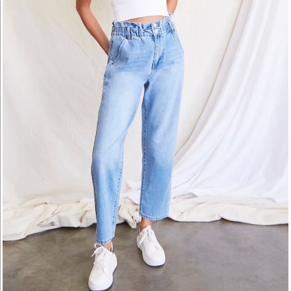 Paper bag Straight leg Pants